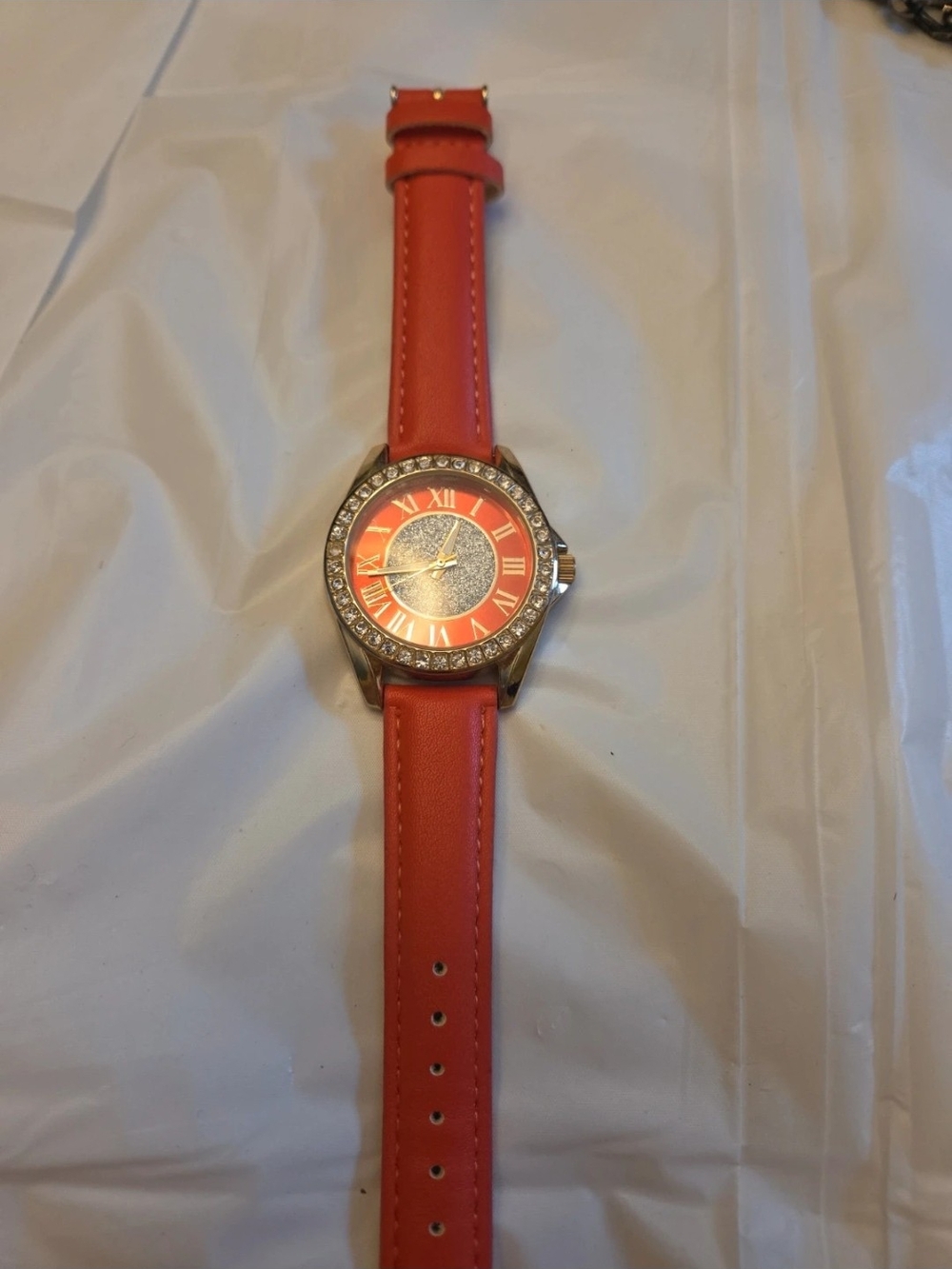 Women's Coral Fashion Watch with Crystal Bezel